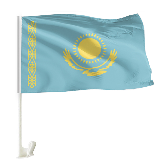 Рекламная продукция, высокое качество, автомобильные окна всех стран, 30*45 см, 100% полиэстер, Казахстанский Автомобильный флаг