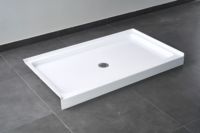 Receveur de douche carré blanc de style nord-américain moderne 120*80 acrylique en pierre synthétique pour salle de bain et salle de douche