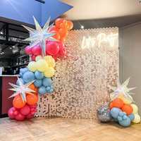 Panel Dinding Hiasan Hexagon Berkilau, Latar Belakang Foto Payet untuk Dekorasi Baby Shower, Ulang Tahun, Pernikahan, dan Bridal Shower