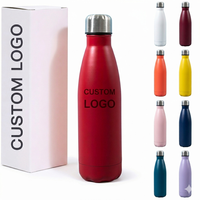 Botol Air Vakum Terisolasi Bentuk Cola Lapis Ganda SS304 Bebas BPA Logo Kustom Hadiah Promosi Bisnis Anti Bocor Termos