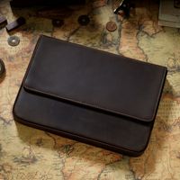 Étui à stylos en cuir véritable personnalisable avec design multicolore, boîte de rangement pour lunettes, boîte à stylos en cuir véritable Crazy Horse