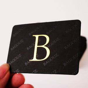 นามบัตรพิมพ์ฟอยล์ทองหรูหราสำหรับธุรกิจ  โลโก้แบบกำหนดเอง  บัตรประจำตัว  บัตรเยี่ยมชมสำหรับธุรกิจขนาดเล็ก - Product Image 2