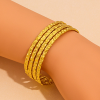 Brazalete Circular de Acero Inoxidable Chapado en Oro para Mujer, GOODLUCK, Joyería de Moda de Lujo, Resistente al Deslustre