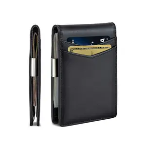 Cổ Điển Có Thể Gập Lại Vintage Tùy Chỉnh Dập Nổi Pu Leather Business Mens Wallet Chủ Thẻ