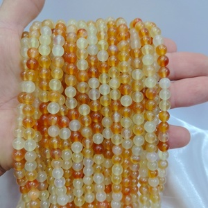 Agata <span class=keywords><strong>Naturale</strong></span> all'Ingrosso, Pietra di <span class=keywords><strong>Giada</strong></span> <span class=keywords><strong>Naturale</strong></span> di <span class=keywords><strong>Colore</strong></span> Giallo, Diverse Dimensioni 8-10mm, Agata Kumquat per Creazione di Gioielli Fai-da-Te - Product Image 1