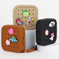 Portable Silicone Petits Articles Sac De Rangement Fermeture À Glissière Bonbons Carré Porte-Monnaie Carte Bancaire Écouteurs Clé Rouge À Lèvres Organisateur