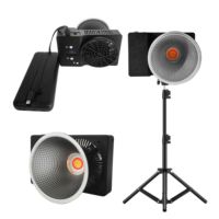 Lampe LED COB RGB 100W pour selfie et vlog, avec télécommande, design portable, détection de visage, température de couleur réglable, AC