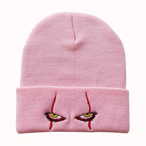 Bonnet d'hiver en plein air unisexe pour enfant, tricoté, casquettes drôles, Pennywise, yeux effrayants, <span class=keywords><strong>chapeau</strong></span> pour enfants, <span class=keywords><strong>Bob</strong></span> décontracté, chapeaux à l'extérieur - Product Image 1