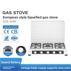 Estufa de <span class=keywords><strong>Gas</strong></span> Comercial para Cocina, 5 Quemadores, Placa de Hierro Fundido, Encendido Manual, Funciona con <span class=keywords><strong>Gas</strong></span> LPG, Portátil, para Uso en Hoteles y Hogares, Uso en Exteriores - Product Image 2