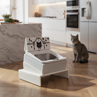 Distributeur automatique intelligent et moderne pour animaux de compagnie avec RFID, étanche, couvercle hermétique, gamelle infrarouge pour chat, pour une alimentation fraîche et propre