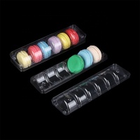 Bandeja plástica transparente para macaron, 6 peças