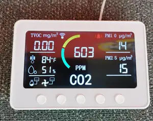 온실 스마트 디지털 7 in 1 RS485 대기 질 모니터 및 IoT 컨트롤러 co2ppm 감지기 공기 분석기 pm 2.5 미터 가정용