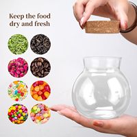 Bocal en verre hermétique avec couvercle en liège pour la conservation et la conservation des grains de café épices sucre apothicaire pour la cuisine