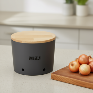 Onion Pot Natural Design Beechwood Lid Food <b>Storage</b> <b>Container</b> - Product Image 3