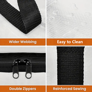 Sacs de déménagement en PP tissé réutilisables en gros, avec poignée transparente pratique, renforcés, pour l'organisation de vêtements à domicile, sacs de rangement robustes - Product Image 2