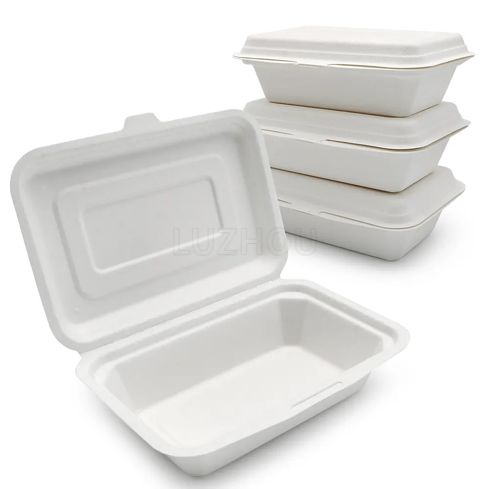 450ml Microwavable Leak Proof Disposable Biodegradable Bento Lunch Box Take Away