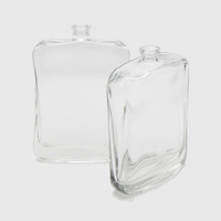 Botol Kaca Kosmetik Transparan Kosong untuk Parfum, Bentuk Bulat/Persegi, Ukuran 50ml 60ml 100ml