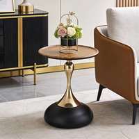 Table basse en bois de style italien, luxe léger, moderne, avec plateau en verre, best-seller, mobilier de salon en fer