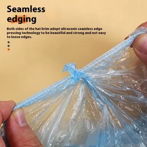 Bonnet de douche jetable en PE transparent, épais et économique, pour adulte, imperméable, élastique, ajustable, pour spa, soins capillaires, hôtel - Product Image 4