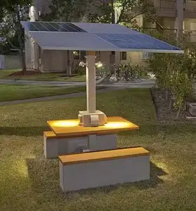 Moda tasarımı akıllı kentsel koltuklar cep telefonu şarj için güneş enerjisi çelik tezgah