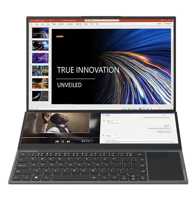 New products hot sale Core i7 10th generation dual screen laptop pc DDR4 16GB RAM SSD 1TB Win 11 best quality notebook computer