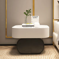 Table de chevet en bois sans assemblage, style moderne minimaliste, design en dalle de pierre, ultra-simple, tendance, idéale pour Instagram