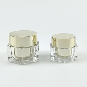 Hexagonal Acrylic Cosmetic Jar Empty Cream Jars 30g 50g for Lotion Face Cream Eye Cream