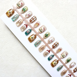 2025 nuevo diseño 10 piezas <span class=keywords><strong>Navidad</strong></span> <span class=keywords><strong>Kitty</strong></span> motivos <span class=keywords><strong>uñas</strong></span> postizas cuadrado corto ojo <span class=keywords><strong>de</strong></span> gato prensa en las <span class=keywords><strong>uñas</strong></span> para niños - Product Image 3