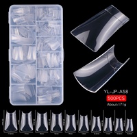 500 pièces/boîte forme spéciale ongles conseils bec de canard conseils demi-couverture éventail forme manucure bec de canard ongles conseils