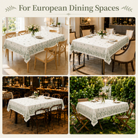Nappe rectangulaire moderne en PVC imprimée florale, douce pour la peau, réutilisable pour la maison et les mariages