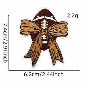 Nouveau patch thermocollant brodé lumineux en forme de nœud pour casque de softball, idéal pour la décoration de chapeaux et sweats à capuche - Product Image 6