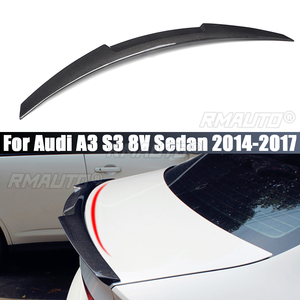 Aileron de coffre arrière noir brillant/effet fibre de carbone pour Audi A3 S3 8V Berline 2014 2015 2016 2017 - Accessoire de style automobile - Product Image 1