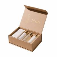 Boîte en carton magnétique personnalisée en forme de livre, emballage rigide pour kit de soins avec insert en éponge, marque cosmétique