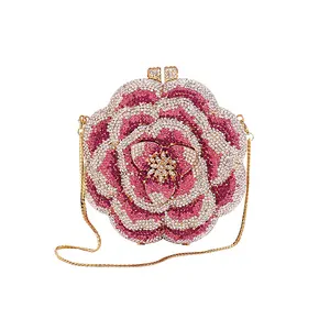 Customized Shiny Rose Ethnic Designer Evening Ladies Clutch Bag Women