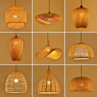 Luminaire suspendu en rotin tissé naturel, lampe de plafond bohème faite à la main pour îlot de cuisine, salle à manger et chambre à coucher