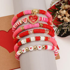 Joyería de Moda, Pulseras de Cuentas con Dijes de Corazón, Regalo de San Valentín para Mujer, Hecho en China - Product Image 3