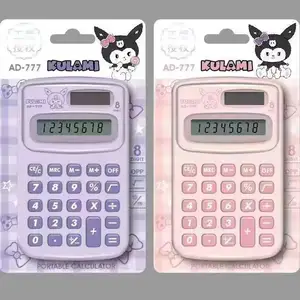 Mb1 Schattige Mini Draagbare Student Cijfercalculator Met Siliconen Drukknoppen Cartoon Kuromi Calculator Levert Briefpapier