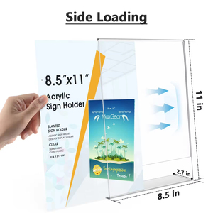 Support de menu de table A4 A5 A6 / taille personnalisée, présentoir transparent en forme de L, support de signalisation incliné en plastique acrylique 8,5 x 11 - Product Image 4