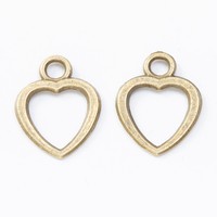 Pendentif Breloque Cœur Ouvert en Alliage de Zinc Argent Bronze Or pour Fabrication de Bijoux DIY Collier Bracelet Porte-clés Romantique