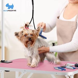 ペットプルーフステンレススチール折りたたみ調節可能な高さ獣医ペット犬美容グルーミングテーブル - Product Image 4