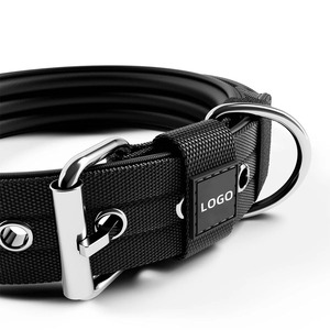 Hoge Kwaliteit Custom Logo Verstelbare Metalen Gesp Huisdier Hond Halsband Outdoor Walking <span class=keywords><strong>Nylon</strong></span> Kraag Huisdier Accessoires Benodigdheden