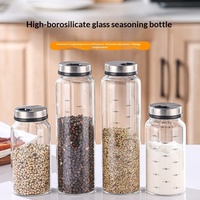 Pot à épices en verre cristal hermétique, anti-humidité et anti-insectes, 500 ml, petit cadeau, récipient à riz de cuisine, design luxueux