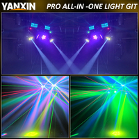Kit d'éclairage mobile pour DJ, 300W RGBWA, projecteurs à tête mobile DMX512, stroboscope LED, système d'éclairage de scène portable, discothèque, spectacle