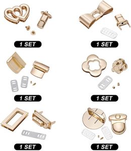 Craftdady Zinc Alloy Sets Turn Lock Clasp <b>Purse</b> Clutch Closure Bowknot Heart Flower Rectangle Twist Lock Fastener Bag Accessory - Product Image 2