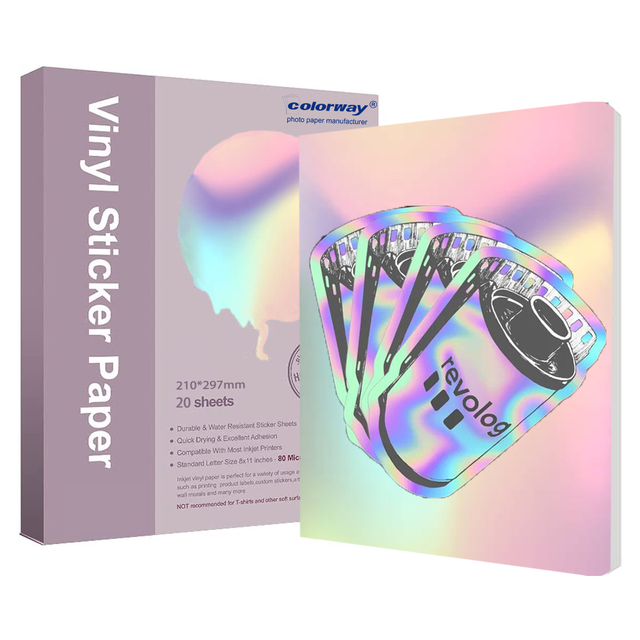 Printable Holographic Vinyl PET Film A4 Sheets Inkjet Sticker Paper for Inkjet Printers