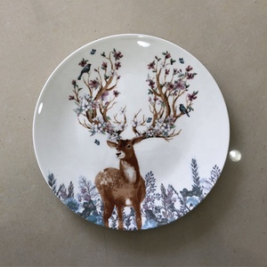 Nordic Style Milu Deer Series Literature and Art Household Ceramic Plate - Product Image 4