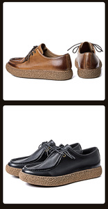 Primavera nuova pelle morbida abiti da lavoro Casual <span class=keywords><strong>scarpe</strong></span> in pelle punta tonda stringate moda tacco piatto <span class=keywords><strong>scarpe</strong></span> da uomo fatte a mano da uomo - Product Image 5