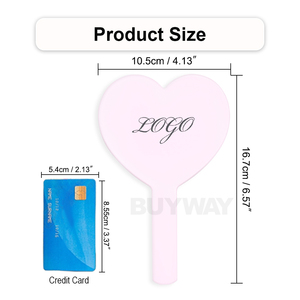 Vendita calda Logo personalizzato cuore Mini colori Vintage portatile frusta portatile specchio grande copertina abbagliato per il trucco per bambine - Product Image 4