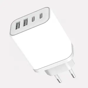 2024 Nieuwkomers Oplader Supersnel 4 Poort Lader Usb Type C Pd 40W Oplader Qc3.0 18W 20W Adapter