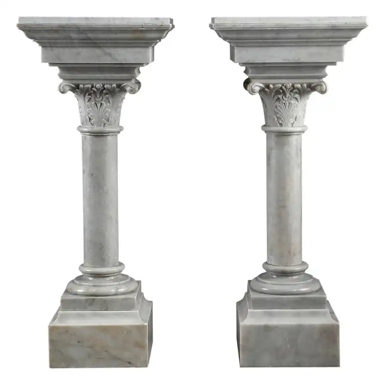 彫刻のためのカスタマイズされた大理石の石ローマの柱の台座